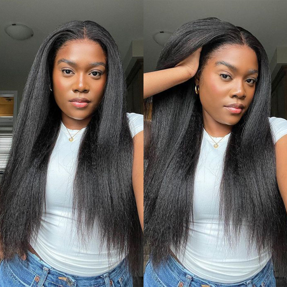 DORIMY 180% Density Natural Black Hair Color 16-34Inch Small Curly Hair Lace Frontal Wig For Woman