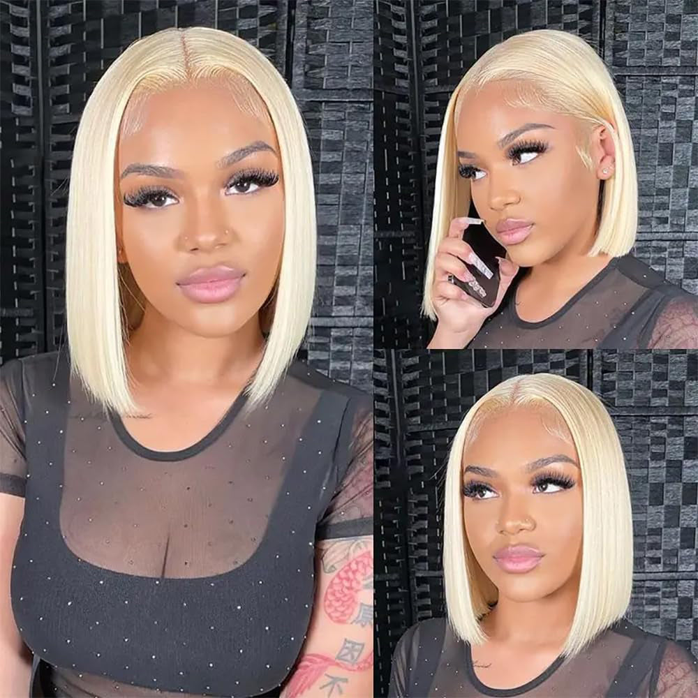 DORIMY 613 Blonde Bob Hair Wig 10-18Inch 180%Density Bob Hair 163 Gold Lace Front 100% Human Hair Wigs 13×6 Straight Lace Frontal Wig For Woman