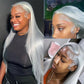 DORIMY 13x6 Silver Gray Women's Lace Wig Transparent Lace Front Human Hair Pre-Plucked Wigs