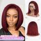 DORIMY 99J Burgundy Short Human Hair Wigs 13x4 Bob Kinky Straight Human Hair Wigs Transparent Lace Brazilian Remy Human Hair Wigs