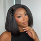 DORIMY 1B Black 13x4 Bob Straight Hair 10-14Inch 180 Density 100% Human Hair Wigs Small Curly hair Lace Frontal Wig For Woman