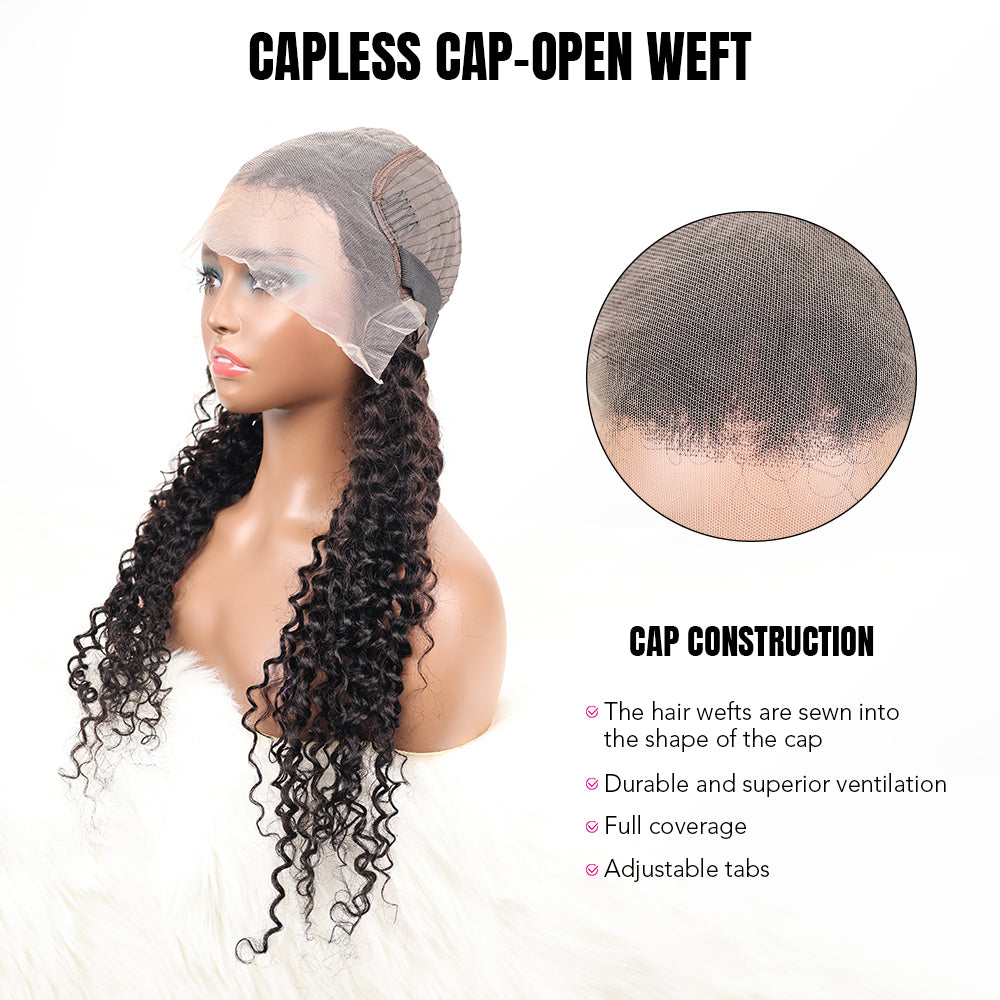 DORIMY 180% Density Natural Black Hair Color 16-34Inch Curly hair Lace Frontal Wig For Woman