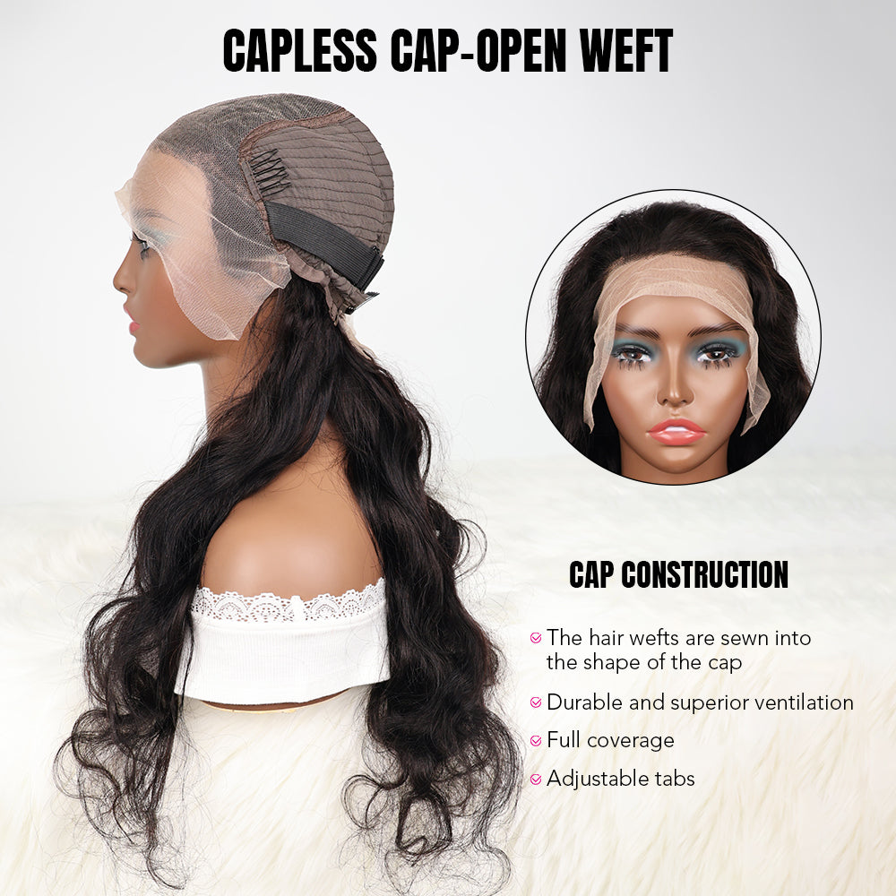 DORIMY 180% Density Natural Black Hair Color 16-34Inch Wavy Lace Frontal Wig For Woman