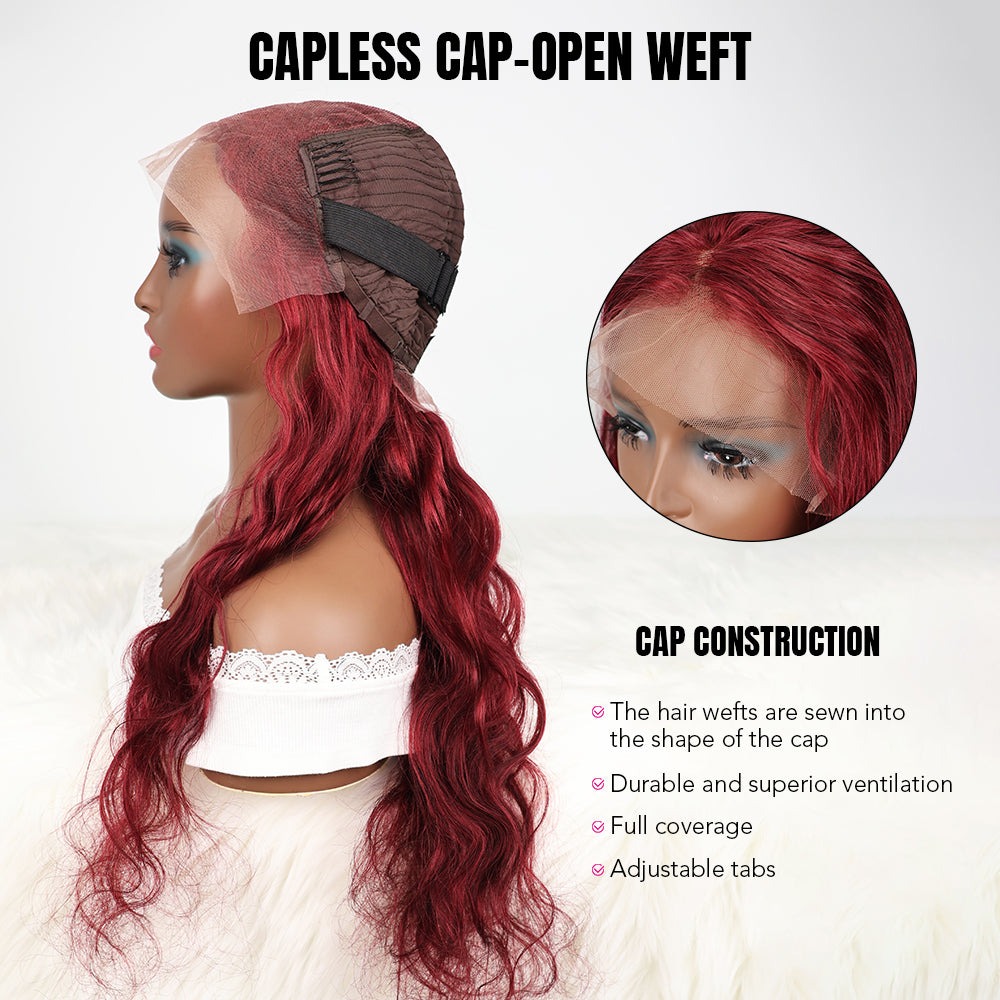 DORIMY 99j 13x6 Transparent Lace Front Wigs Human Hair Pre Plucked with Baby Hair 180 Density 16-34Inch Wavy Lace Frontal Wig For Woman