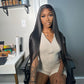 DORIMY 180% Density Natural Black Hair Color 16-40Inch 13x6 Smooth Straight Lace Frontal Wig For Woman