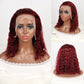 DORIMY 99J Burgundy Short Human Hair Wigs 10-14Inch 180%Density short hair Lace Front 100% Human Hair Wigs 13×4 Curly Lace Frontal Wig For Woman