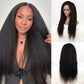 DORIMY 180% Density Natural Black Hair Color 16-34Inch Small Curly Hair Lace Frontal Wig For Woman