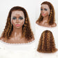 DORIMY Ombre Highlight 4/27 180%Density BOB short hair 10-14Inch Brown Lace Front 100% Human Hair Wigs 13×4 Curly Hair Lace Frontal Wig For Woman