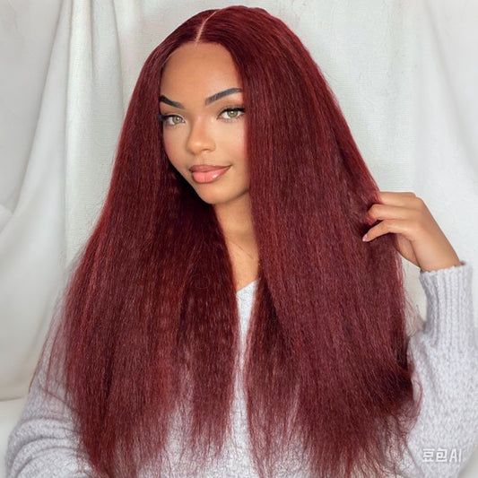 DORIMY 99J Burgundy Lace Front Wig Human Hair 16-34 Inch Small Curly 13x6 Human Hair Lace Front Wigs for Women