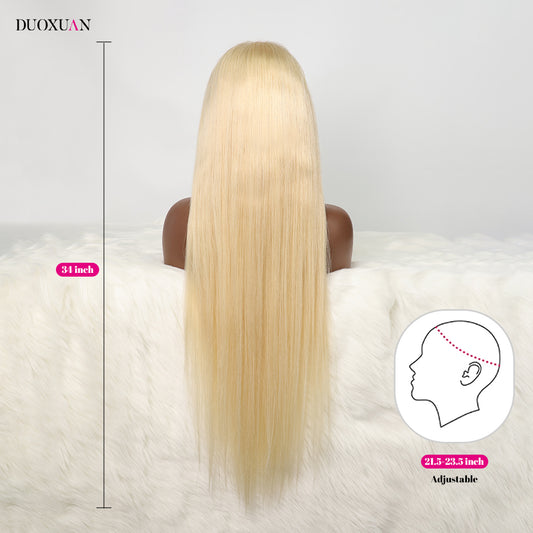 DORIMY 613 100% Human Hair Gold Wig 180%Density 16-40Inch Smooth Straight 13x6 transparent lace Wigs for Women