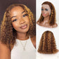 DORIMY Ombre Highlight 4/27 180%Density BOB short hair 10-14Inch Brown Lace Front 100% Human Hair Wigs 13×4 Curly Hair Lace Frontal Wig For Woman