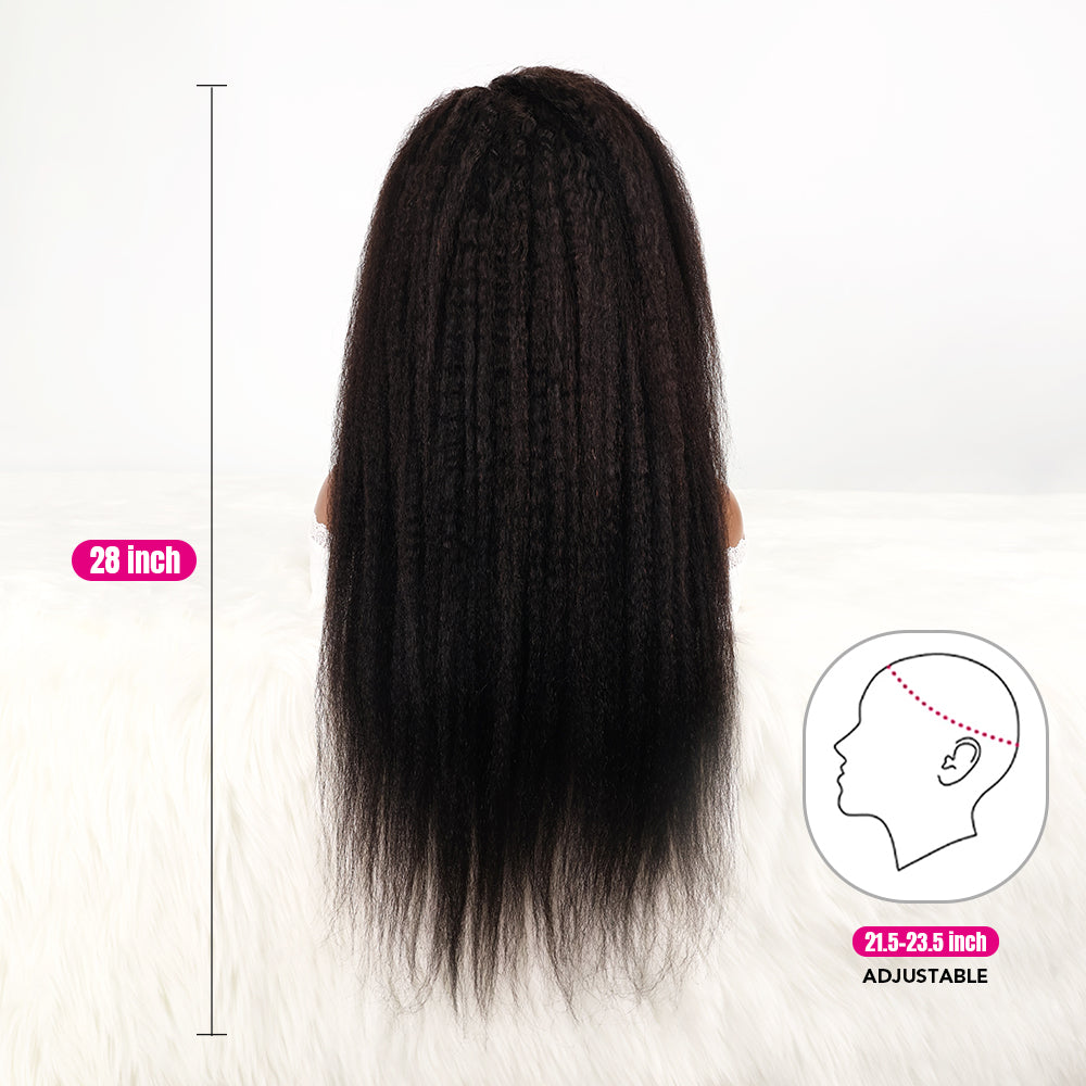 DORIMY 180% Density Natural Black Hair Color 16-34Inch Small Curly Hair Lace Frontal Wig For Woman