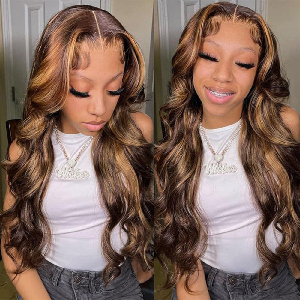 DORIMY 4/27 13x6 Transparent Lace Front Wigs Human Hair Pre Plucked with Baby Hair 180 Density brazilian Body Wave Natural Color Human Hair Wigs for Women