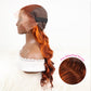 DORIMY 180 Density 4/350 Ginger Deep Wave 16-34Inch 13x6 Lace Front Wig Orange Curly Human Hair Lace Frontal Wigs Wavy Hair