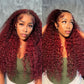 DORIMY Red Wig 99J Lace Front Wig 13X6 Curly Human Hair Wigs Colored Deep Wave 100% Human Hair Wig For Women