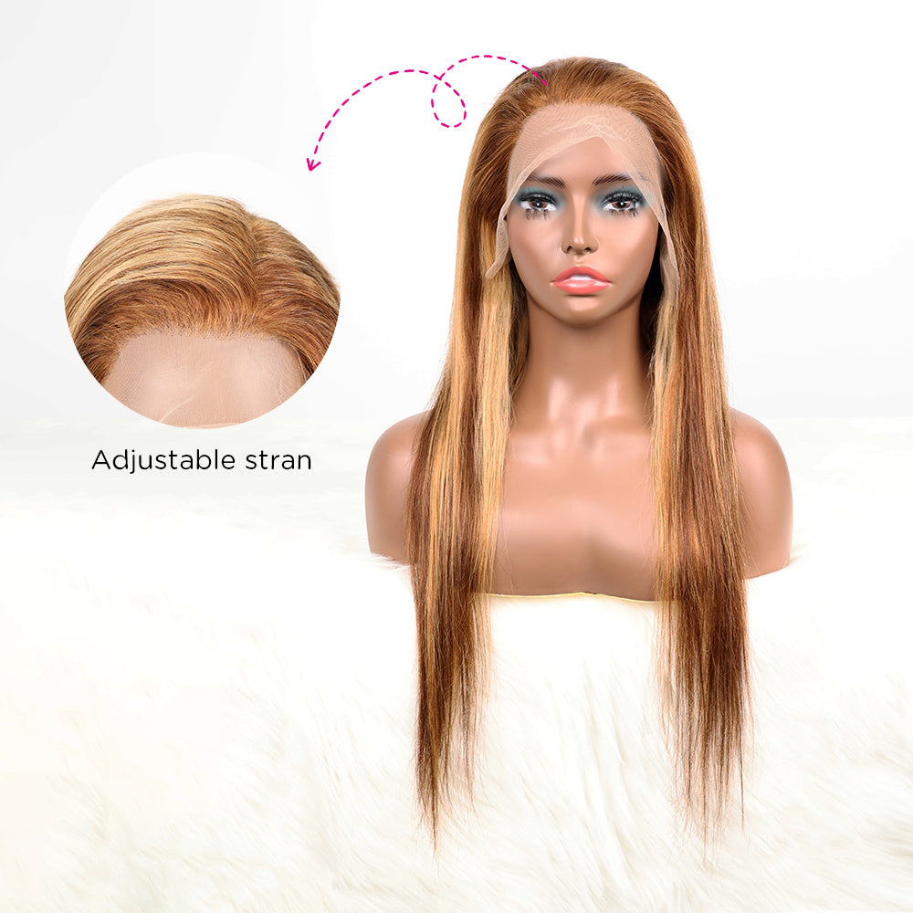DORIMY Highlight Wig 4/27 180%Density Long hair 16-34Inch Brown Lace Front 100% Human Hair Wigs 13×6 Straight hair Lace Frontal Wig For Woman