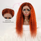 DORIMY 180 Density 350 Ginger Deep Wave 30 32 34 Inch 13x6 Lace Front Wig Orange Curly Human Hair Lace Frontal Wigs Water Wave