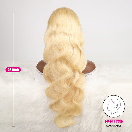 DORIMY 100% Human Hair Gold Wigs 16-40inch 180%Density 13×6 Lace Frontal Wavy Hair For Woman