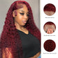 DORIMY Red Wig 99J Lace Front Wig 13X6 Curly Human Hair Wigs Colored Deep Wave 100% Human Hair Wig For Women