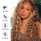 DORIMY 16-34Inch Highlight Curly 13x6 Lace Front Wig 4/27 Brown Colored Deep Wave Transpare Lace Frontal Human Hair Wigs
