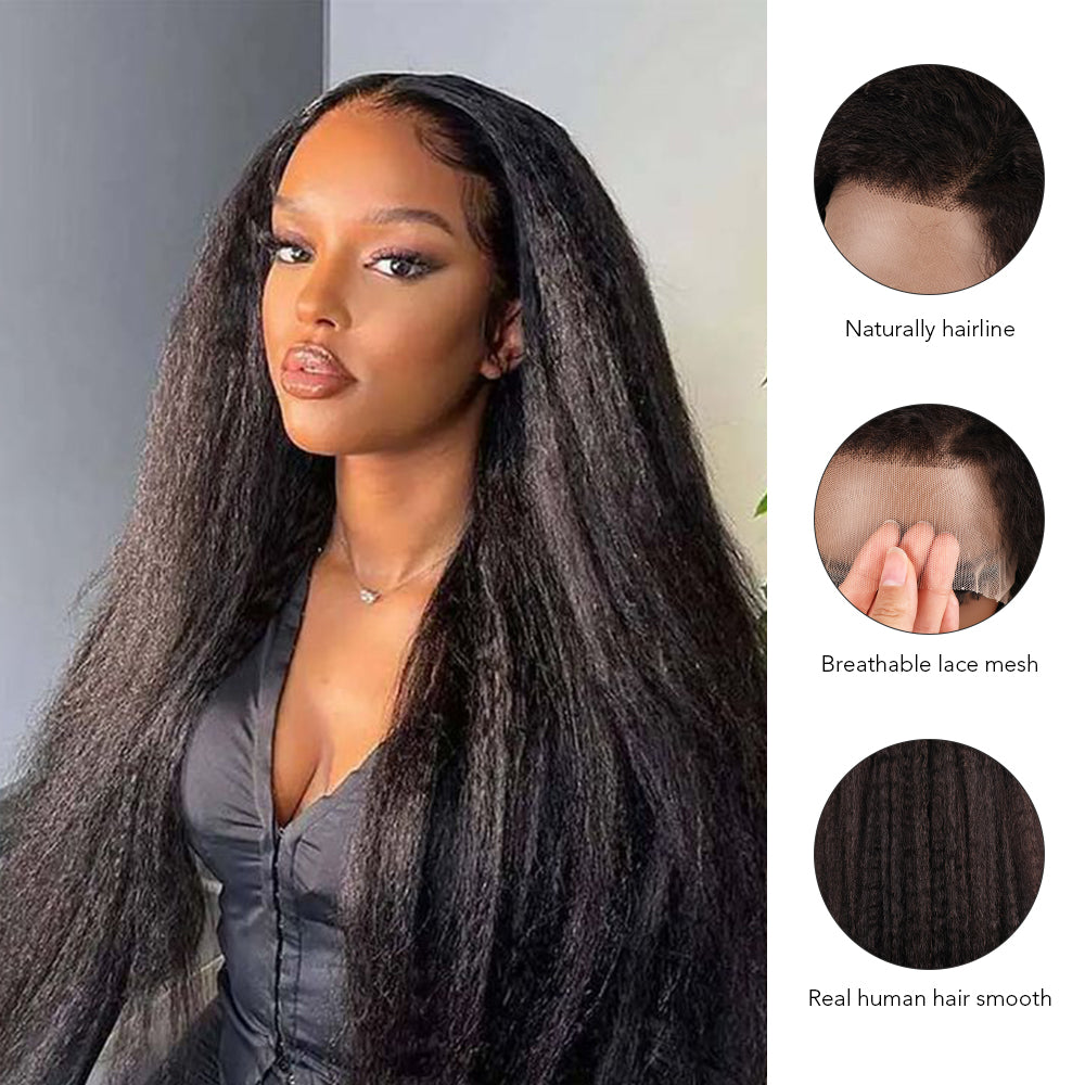 DORIMY 180% Density Natural Black Hair Color 16-34Inch Small Curly Hair Lace Frontal Wig For Woman