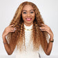 DORIMY 16-34Inch Highlight Curly 13x6 Lace Front Wig 4/27 Brown Colored Deep Wave Transpare Lace Frontal Human Hair Wigs