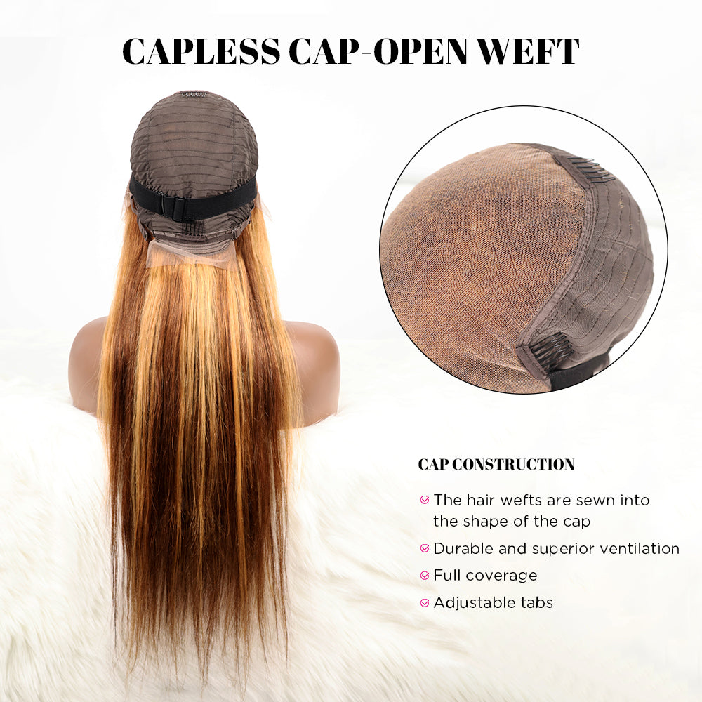 DORIMY Highlight Wig 4/27 180%Density Long hair 16-34Inch Brown Lace Front 100% Human Hair Wigs 13×6 Straight hair Lace Frontal Wig For Woman