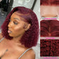 DORIMY 99J Burgundy Short Human Hair Wigs 10-14Inch 180%Density short hair Lace Front 100% Human Hair Wigs 13×4 Curly Lace Frontal Wig For Woman
