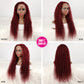 DORIMY Red Wig 99J Lace Front Wig 13X6 Curly Human Hair Wigs Colored Deep Wave 100% Human Hair Wig For Women