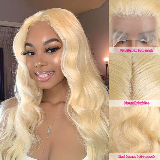 DORIMY 100% Human Hair Gold Wigs 16-40inch 180%Density 13×6 Lace Frontal Wavy Hair For Woman
