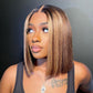 DORIMY Short Highlight 4/27 180% Density Bob Wigs Colored Lace Front 100% Human Hair Wigs 13x4 Bone Straight Lace Frontal Wig For Woman