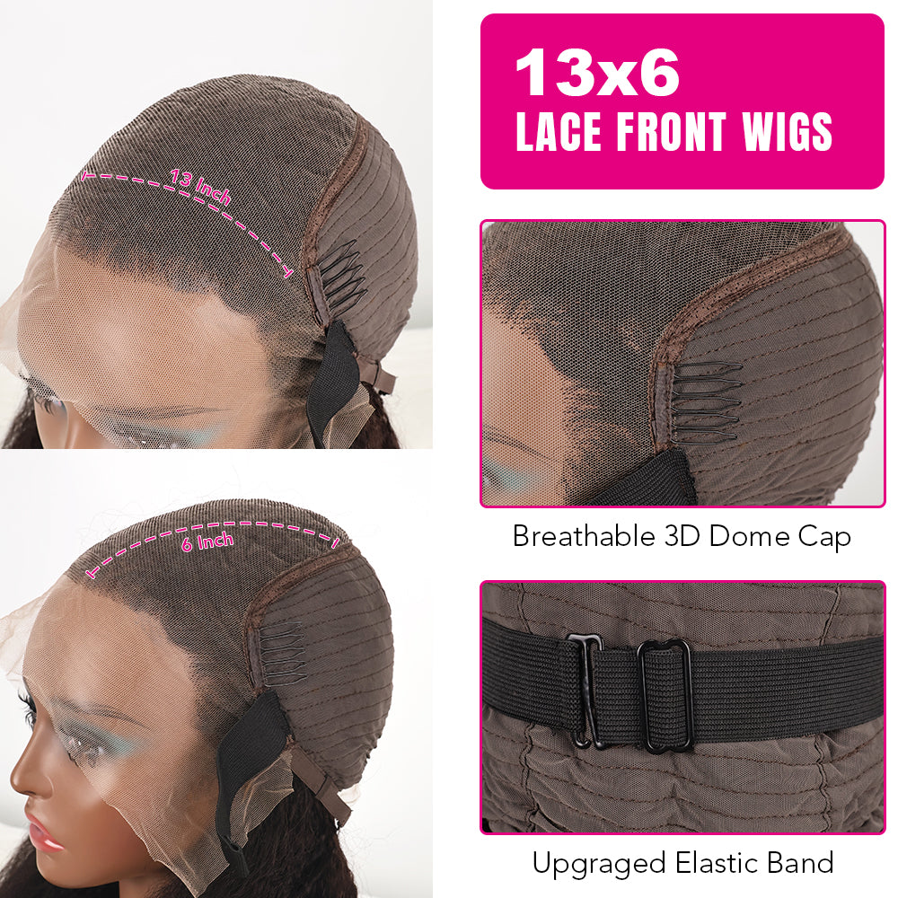 DORIMY 180% Density Natural Black Hair Color 16-34Inch Small Curly Hair Lace Frontal Wig For Woman