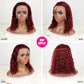 DORIMY 99J Burgundy Short Human Hair Wigs 10-14Inch 180%Density short hair Lace Front 100% Human Hair Wigs 13×4 Curly Lace Frontal Wig For Woman