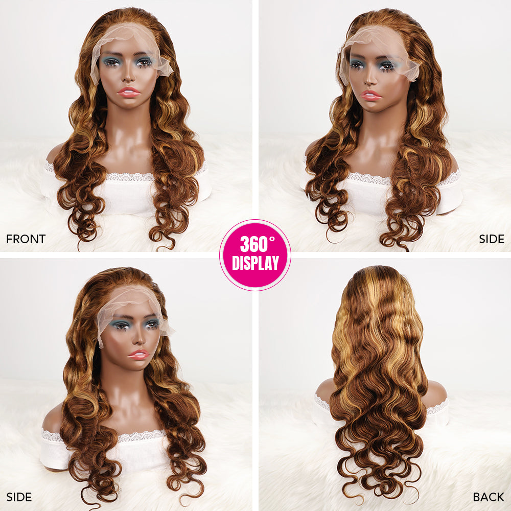 DORIMY 4/27 13x6 Transparent Lace Front Wigs Human Hair Pre Plucked with Baby Hair 180 Density brazilian Body Wave Natural Color Human Hair Wigs for Women