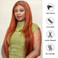 DORIMY Highlight 4/350 Bone Straight 180% 13x6 Lace Frontal Human Hair Wigs Brazilian Ginger Orange Brown Piano Colored Human Hair Wigs