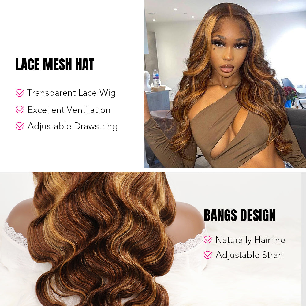 DORIMY 4/27 13x6 Transparent Lace Front Wigs Human Hair Pre Plucked with Baby Hair 180 Density brazilian Body Wave Natural Color Human Hair Wigs for Women