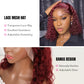 DORIMY 99J Burgundy Short Human Hair Wigs 10-14Inch 180%Density short hair Lace Front 100% Human Hair Wigs 13×4 Curly Lace Frontal Wig For Woman