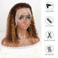 DORIMY Ombre Highlight 4/27 180%Density BOB short hair 10-14Inch Brown Lace Front 100% Human Hair Wigs 13×4 Curly Hair Lace Frontal Wig For Woman