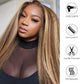 DORIMY 4/27 Kinky Straight 13x6 Lace Frontal Human Hair Wigs For Women Blonde Brown Piano Color Wig