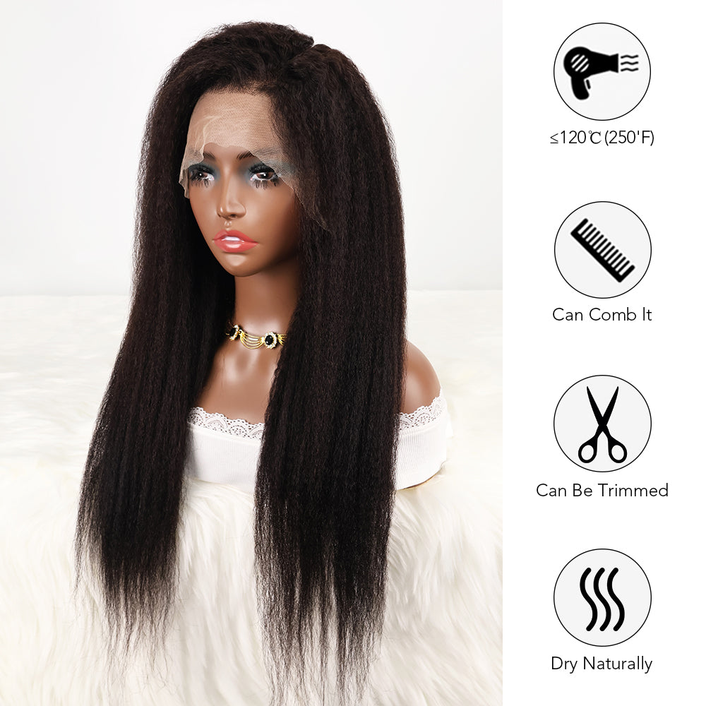 DORIMY 180% Density Natural Black Hair Color 16-34Inch Small Curly Hair Lace Frontal Wig For Woman