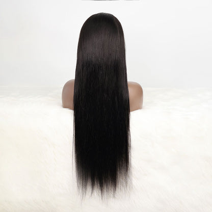 DORIMY 180% Density Natural Black Hair Color 16-40Inch 13x6 Smooth Straight Lace Frontal Wig For Woman