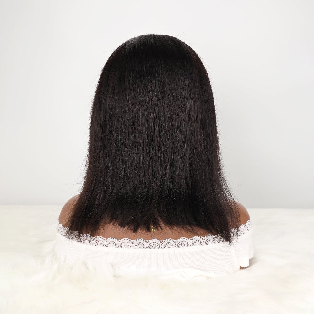 DORIMY 180% Density Natural Black Color Brazilian Straight Short Bob Wig 13X4 Lace Front Human Hair Wigs For Black Women