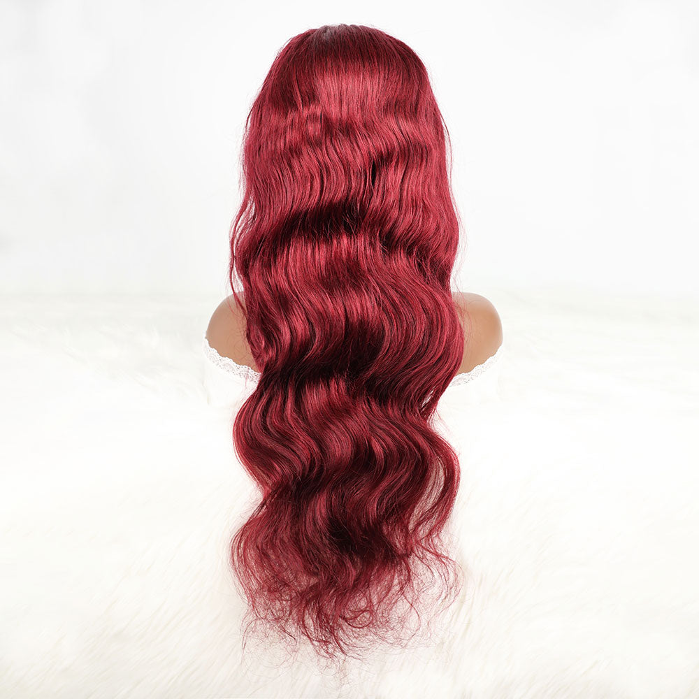 DORIMY 99j 13x6 Transparent Lace Front Wigs Human Hair Pre Plucked with Baby Hair 180 Density 16-34Inch Wavy Lace Frontal Wig For Woman